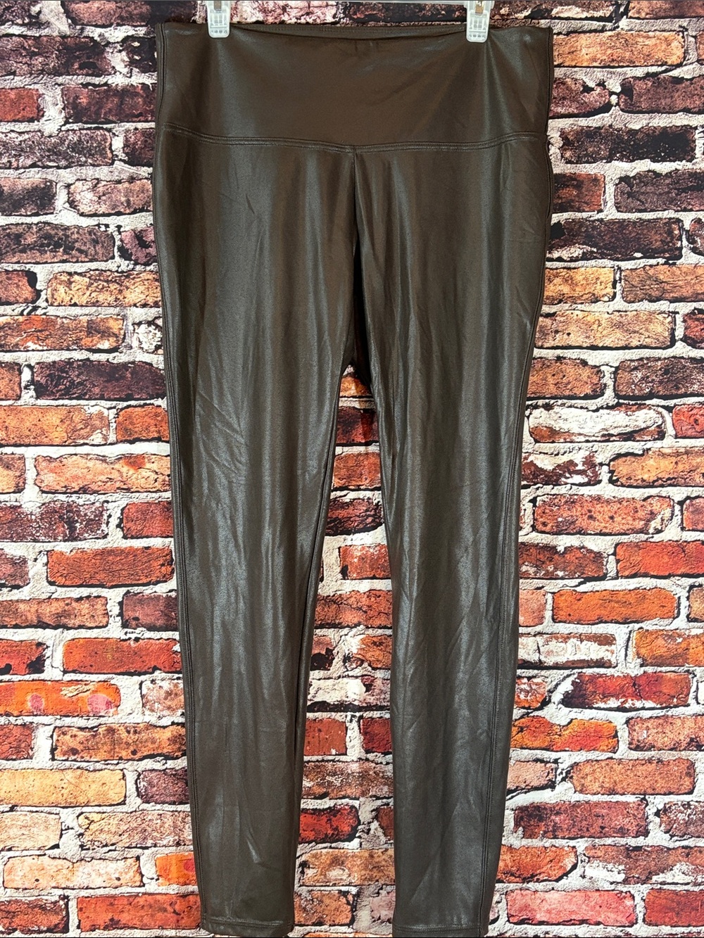 Time and Tru Chocolate Brown Faux Leather Leggings XL